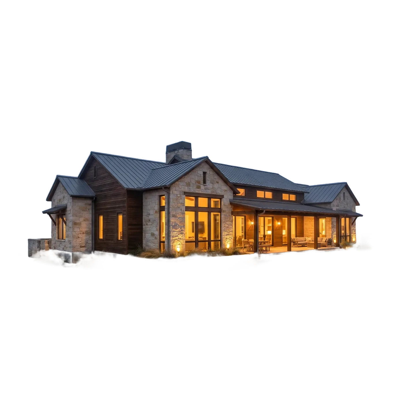 Elevated render of a custom Texas estate home